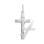 Eight-Pointed Orthodox Cross. Certified 585 (14kt) White Gold, Rhodium Finish
