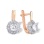 Colorless Topaz and Diamond Wheat Earrings. 585 (14kt) Rose Gold, Rhodium Detailing