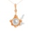 'Pearl-in-Gold-Shell' Pendant. Certified 585 (14kt) Rose Gold