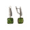 Peridot Earrings With Black And White CZ