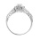 Affordable 14kt white gold Swarovski topaz and diamond engagement ring. View 3