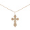 Two Tone Gold Crucifix. Certified 585 (14kt) Rose and White Gold