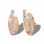 Curved Bimetal Leverback Earrings with CZ Strips. 925 Silver Sintered with 585 Rose Gold