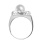 Pearl Diamond Double Circle 14kt White Gold Ring. View 3
