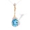 Oval-shaped Blue Topaz Cocktail Pendant. 'Empress' Series, Certified 585 (14kt) Rose Gold