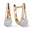Rose Gold Arch Earrings with Diamond Clusters. Tested 585 (14K) Rose and White Gold