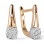 Dual-gold Arch Earrings with Diamond Clusters. Tested 585 (14K) Rose and White Gold