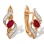 Ultra-nostalgic Ruby and Diamond Earrings. Hypoallergenic Cadmium-free 585 (14K) Rose Gold