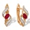 Ultra-nostalgic Ruby and Diamond Earrings. Hypoallergenic Cadmium-free 585 (14K) Rose Gold