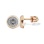 Diamond Halo Stud Earrings. Certified 585 (14kt) Rose Gold, Rhodium Detailing