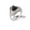 Trillion-cut Black Onyx Ring. 925 Hypoallergenic Silver