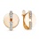 Circular Leverback Earrings with Diamond Accents. Certified 585 (14kt) Rose Gold, Rhodium Detailing