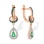 Emerald Earrings. 585 (14kt) Rose Gold, Black and White Rhodium