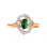 Emerald and Diamond Swirl Ring. View 2