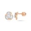 Diamond Knot Stud Earrings. Certified 585 (14kt) Rose Gold, Screw Backs
