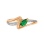 Emerald and Diamond Split-Shank Ring. View 2