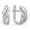 Modern Luxe Diamond Leverback Earrings. Certified 585 (14kt) White Gold, Rhodium Finish
