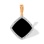 Pendant with Black Onyx in a Diamond Contour. Hypoallergenic 585 Rose Gold, Rhodium Detailing