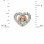 Size of diamond heart stud earrings in rose gold