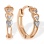 Diamond Multi-heart Huggie Earrings for Babies. Certified 585 (14kt) Rose Gold, Rhodium Detailing
