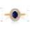 Ring Featuring Sapphire and 22 Diamonds. Hypoallergenic 585 Rose Gold, Rhodium Detailing. View 2