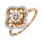 Lotus-inspired Diamond Ring. Hypoallergenic Cadmium-free 585 (14K) Rose Gold