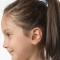 Small and Dainty Garnet Earrings for Children on a Model