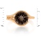 Gold Ring with a 10mm Statement Smoky Quartz. Hypoallergenic Cadmium-free 585 (14K) Rose Gold. View 2