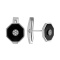 Octagon Black Onyx Diamond Cufflinks in White Gold. Certified 585 (14kt) White Gold