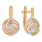 Basketweave Design Earrings Featuring 66 Diamonds. Hypoallergenic 585 Rose Gold, Rhodium Detailing