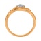 Ring Featuring 7 Diamonds. Hypoallergenic 585 Rose Gold, Rhodium Detailing. View 4