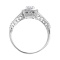 Affordable 14kt white gold Swarovski topaz and diamond engagement ring. View 3