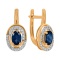 Earrings Featuring 2 Sapphires and 40 Diamonds. Hypoallergenic 585 Rose Gold, Rhodium Detailing