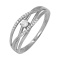 White Gold and Diamond Layered Ring. Tested 585 (14K) White Gold, Rhodium Finish