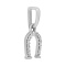 White Gold Horseshoe Pendant with Diamonds. Tested 585 (14K) White Gold, Rhodium Finish. View 2