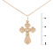 Orthodox Trefoil Cross for Him and Her. Certified 585 (14kt) Rose and White Gold