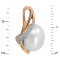 'Afrodite' Pearl and Diamond Pendant. Hypoallergenic 585 Rose Gold, Rhodium Detailing. View 3