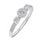 Diamond Engagement Ring with Botanicals Motifs. 585 (14kt) White Gold