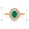 Split Shank Ring with Emerald and 22 Diamonds, Angle 2