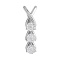 Triple Diamond Circle Sliding Pendant. Certified 585 (14kt) White Gold
