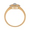 "Madame de Pompadour" Ring with Diamonds in Hypoallergenic 585 Rose Gold - Angle 4