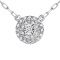 Illusion-set Diamond with Double Diamond Halo White Gold Necklace. View 2