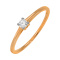 Classic Engagement Ring with 3.3mm Natural Diamond. Hypoallergenic Cadmium-free 585 (14K) Rose Gold