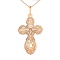 Highly Detailed Orthodox Cross Pendant. Certified 585 (14kt) Rose Gold