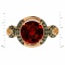 Ring with Round Garnet and Champagne Diamonds - Angle 2