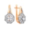 Art Deco Style Certified Natural Diamond Earrings. Tested 585 (14kt) Rose and White Gold