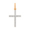 Rose Gold 0.09ctw Diamond Prong Set Cross Pendant. Hypoallergenic Cadmium-free 585 (14K) Rose Gold