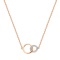 'Unity' Diamond Necklace. Certified 585 (14kt) Rose Gold, Rhodium Detailing