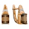 Ukrainian Smoky Quartz and Diamond Earrings. Hypoallergenic Cadmium-free 585 (14K) Rose Gold