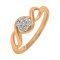 Ring Featuring 7 Diamonds. Hypoallergenic 585 Rose Gold, Rhodium Detailing